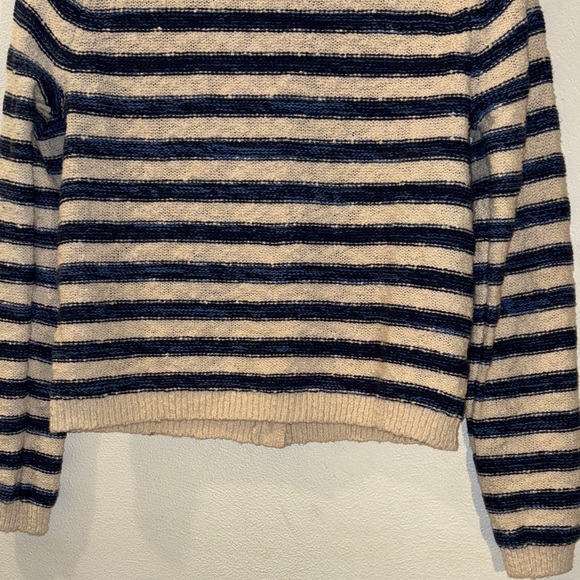 J. Crew size small Blue and Cream Striped Cardigan with gold buttons - Picture 11 of 11